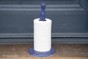 Blue Swirl Kitchen Roll Holder from Polkadot Lane UK