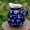 Polish Pottery Midnight Daisy Small Jug by Ceramika Manufaktura