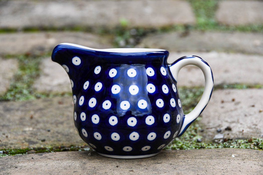 Blue Spotty Milk Jug from Polkadot Lane Polish Pottery importers stockists