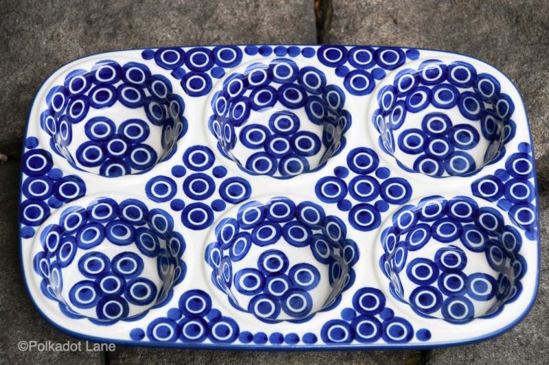 Polish Pottery Yorkshire Pudding Dish Circles Pattern by Ceramika Artystyczna