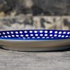 Blue Spotty Dinner Plate by Ceramika Artystyczna