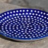 Polish Pottery Blue Spotty Dinner Plate by Ceramika Artystyczna