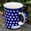 Blue Spotty Large Tea Mug by Ceramika Artystyczna