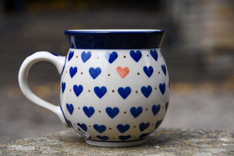 Small Hearts Medium Size Mug by Ceramika Artystyczna Polish Pottery