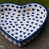 Small Hearts Pattern Shallow Heart Dish by Ceramika Artystyczna