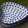 Polish Pottery Small Hearts pattern Shallow Heart Dish by Ceramika Artystyczna