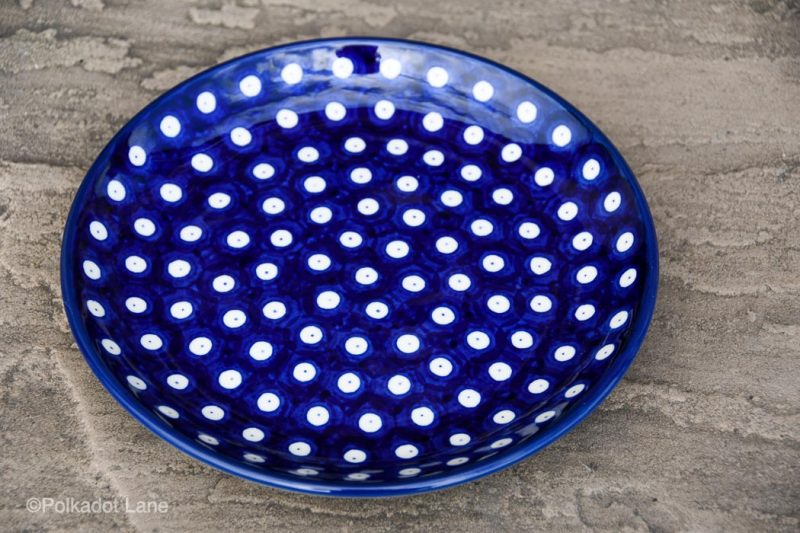 Cobalt Blue Spotty Side Plate by Ceramika Artystyczna Polish Pottery