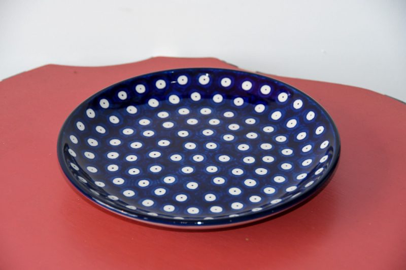 Polish Pottery Polkadot Blue Side Plate