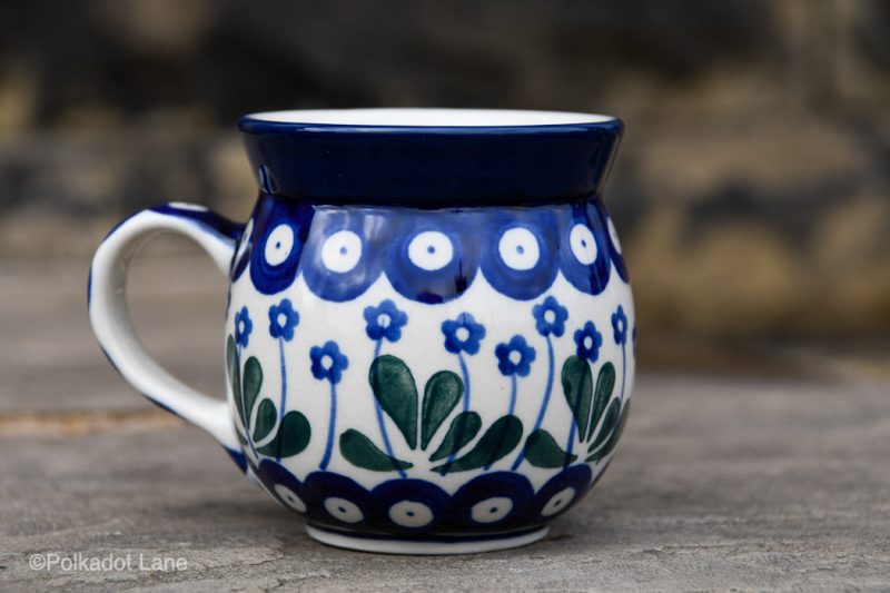 Polish Pottery Flower Spot Garden Small Mug by Ceramika Artystyczna