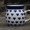 Polish Pottery Small Mug in Small Hearts Pattern