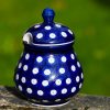 Blue Spotty Sugar Bowl by Ceramika Artystyczna