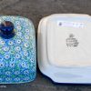 Ceramika Artystyczna Bolesławiec Pottery Butter Dish from Polkadot Lane UK