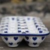 Small Hearts Egg Holder by Ceramika Artystyczna Polish Pottery