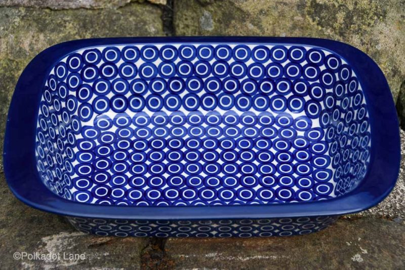 Circles Pattern Large Oven Dish by Ceramika Artystyczna Polish Pottery