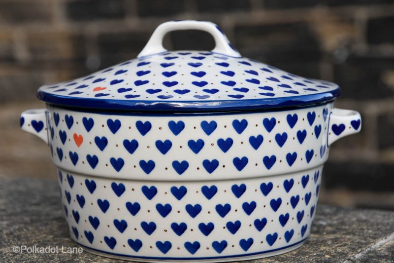 Polish Pottery Small Hearts Casserole by Ceramika Artystyczna