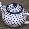 Small Hearts Pattern Large Teapot by Ceramika Artystyczna Polish Pottery