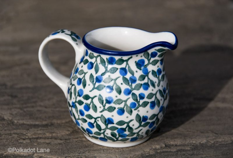 Blue Berry Leaf Small Milk Jug by Ceramika Artystyczna