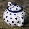 Blue Spots Pattern Teapot for four by Ceramika Artystyczna