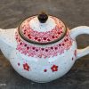 Red and White Flowers Teapot for Two by Ceramika Artystyczna