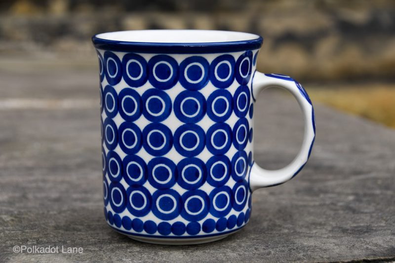 Large Tea Mug Circles pattern by Ceramika Artystyczna Polish Pottery