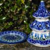 Polish Pottery Ceramic Christmas Tree Blue Tulip