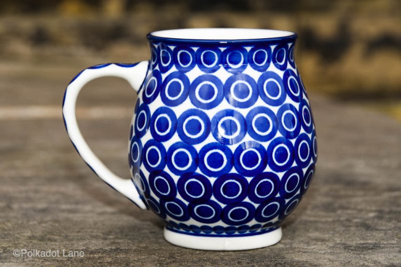 Polish Pottery Circles Pattern Large Round Mug by Ceramika Artystyczna