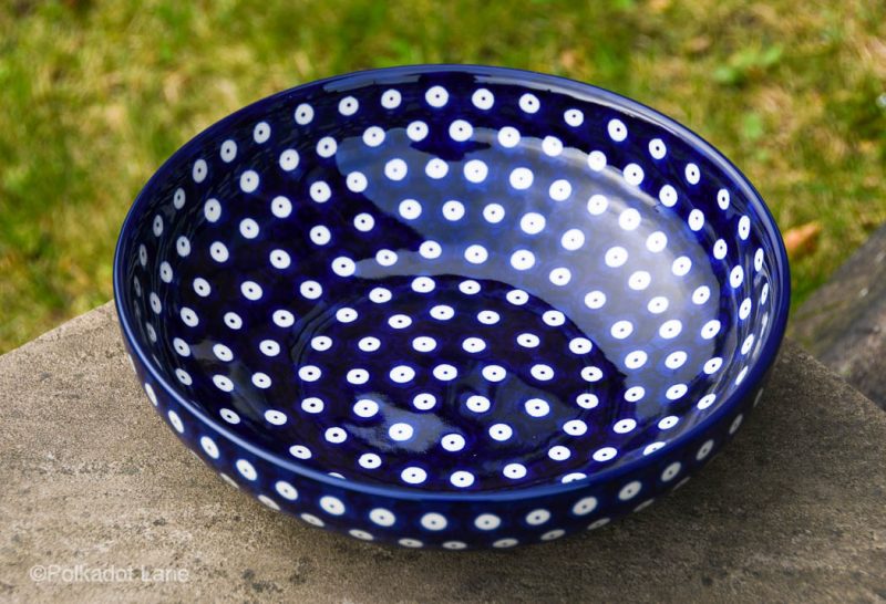 Dark Spotty Pattern Salad Bowl by Ceramika Artystyczna