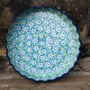 Polish pottery Turquoise Daisy Small Flan Dish from Polkadot Lane UK