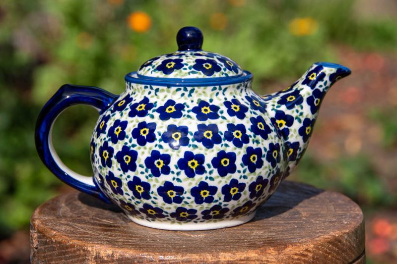 Polish pottery Ditzy Blue Flowers Small Teapot by Ceramika Manufaktura
