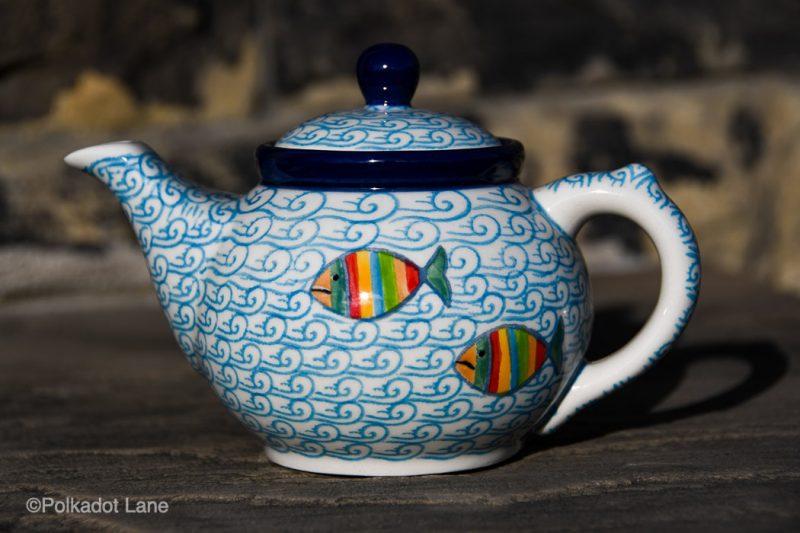Fish in the Sea Pattern Small Teapot by Ceramika Artystyczna