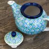 Turquoise Daisy Small Teapot for One by Ceramika Artystyczna