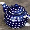 Blue Spotty Teapot for Two by Ceramika Artystyczna Polish Pottery