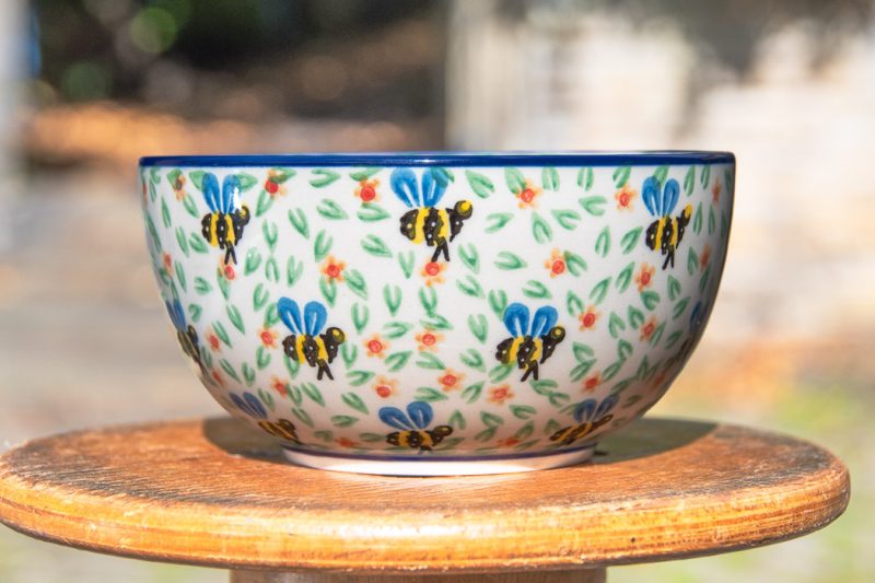 Bolesławiec pottery Bee pattern Cereal Bowl by Ceramika Artystyczna Polish Pottery