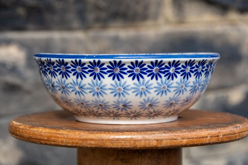 Polish pottery Fading Flower Unikat Cereal Bowl by Ceramika Manufaktura.