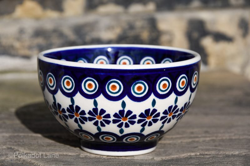 Peacock Flower French Style Bowl from polkadot lane Polish Pottery