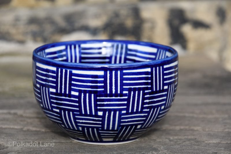 Weave Pattern French Bowl from Polkadot Lane Polish Pottery