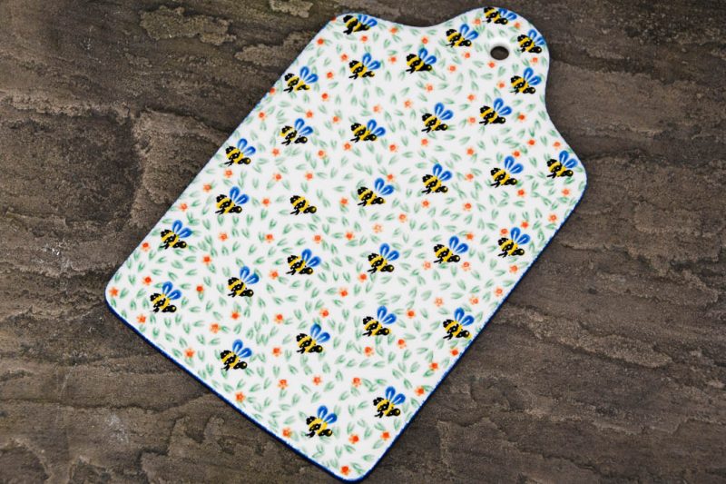 Bee Pattern Cutting Board by Ceramika Artystyczna
