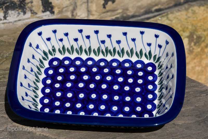 Polish Pottery Flower Spot Pie Dish by Ceramika Artystyczna