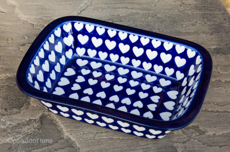 Polish Pottery Hearts Pattern Pie Dish by Ceramika Artystyczna