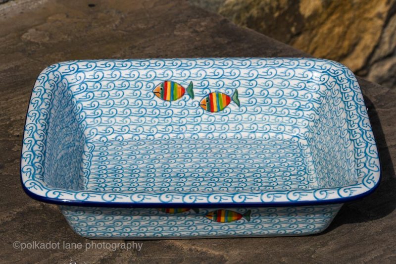 Fish in the Sea Pattern Medium Size Oven Dish by Ceramika Artystyczna