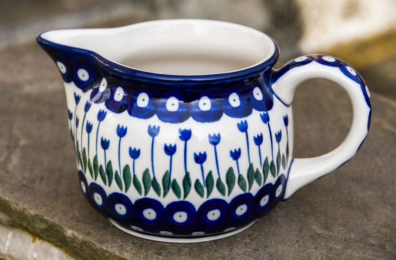 Polish Pottery Tulip Spot Squat Jug