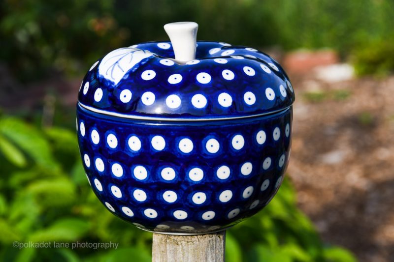 Polish Pottery Apple Baker in Cobalt Blue Pattern by Ceramika Artystyczna