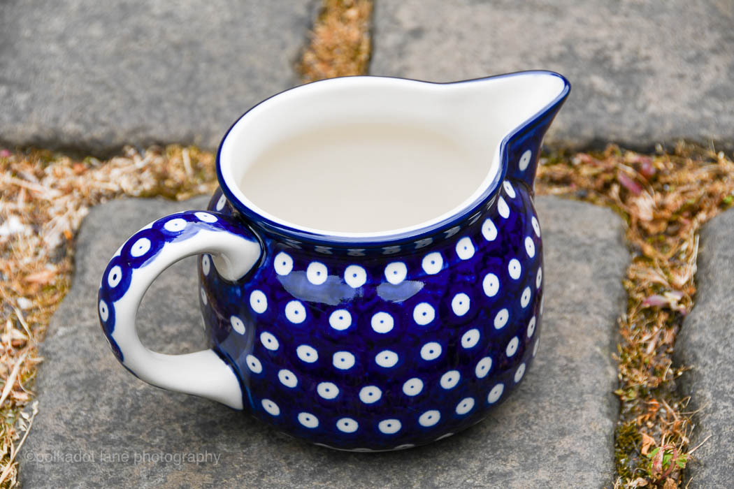 Blue Spotty Squat Jug from Polkadot Lane Polish Pottery shop