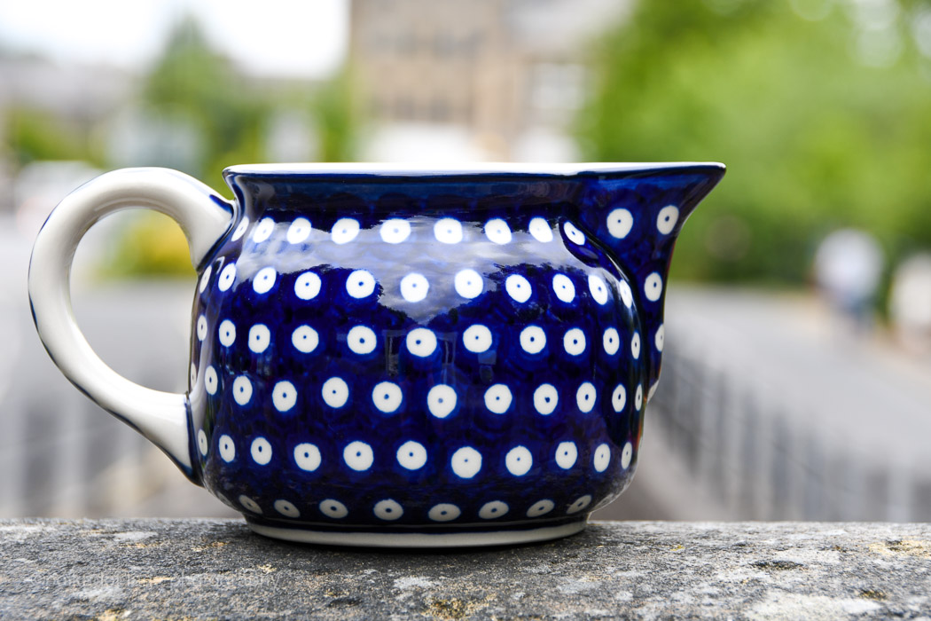Blue Spotty Squat Jug from Polkadot Lane Polish Pottery shop
