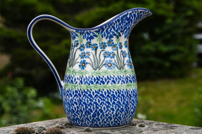 Forget Me Not Medium Spout Jug by Ceramika Artystyczna