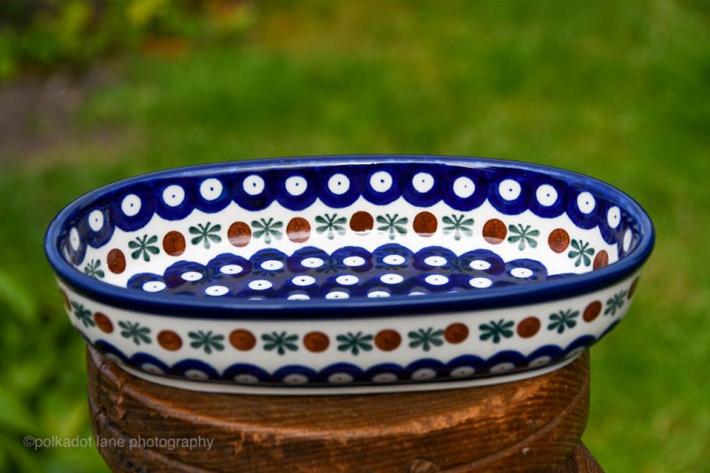 Fern Spot Polish Pottery Small Serving Dish by Ceramika Artystyczna Polish Pottery