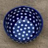 Polish Pottery Blue Spotty Cereal Bowl by Ceramika Artystyczna