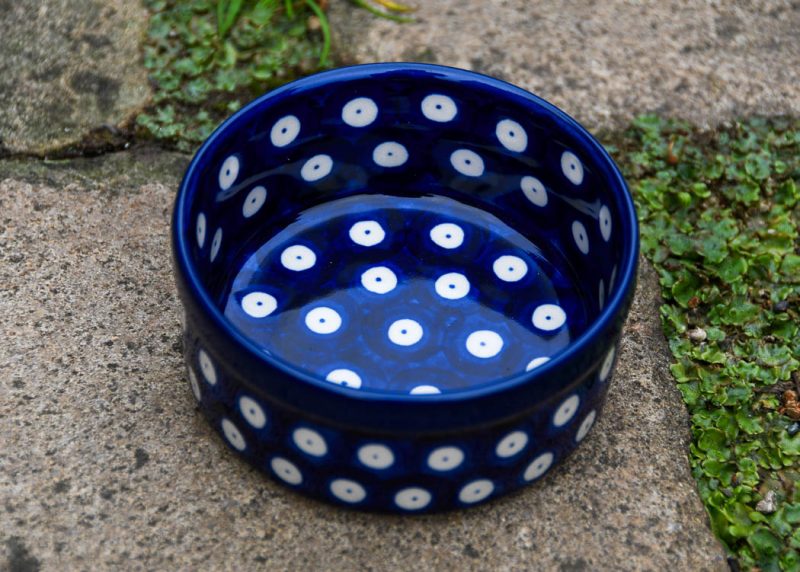 Polish Pottery Ramekin Polkadot Blue Pattern by Ceramika Artystyczna