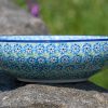 Polish Pottery Salad Bowl Turquoise Daisy pattern