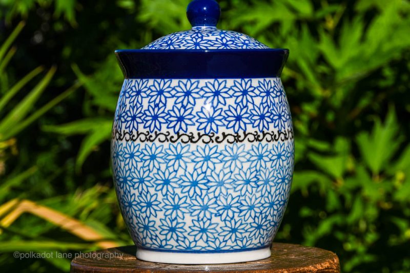 Polish Pottery Blue Daisy Storage Container from Polkadot Lane